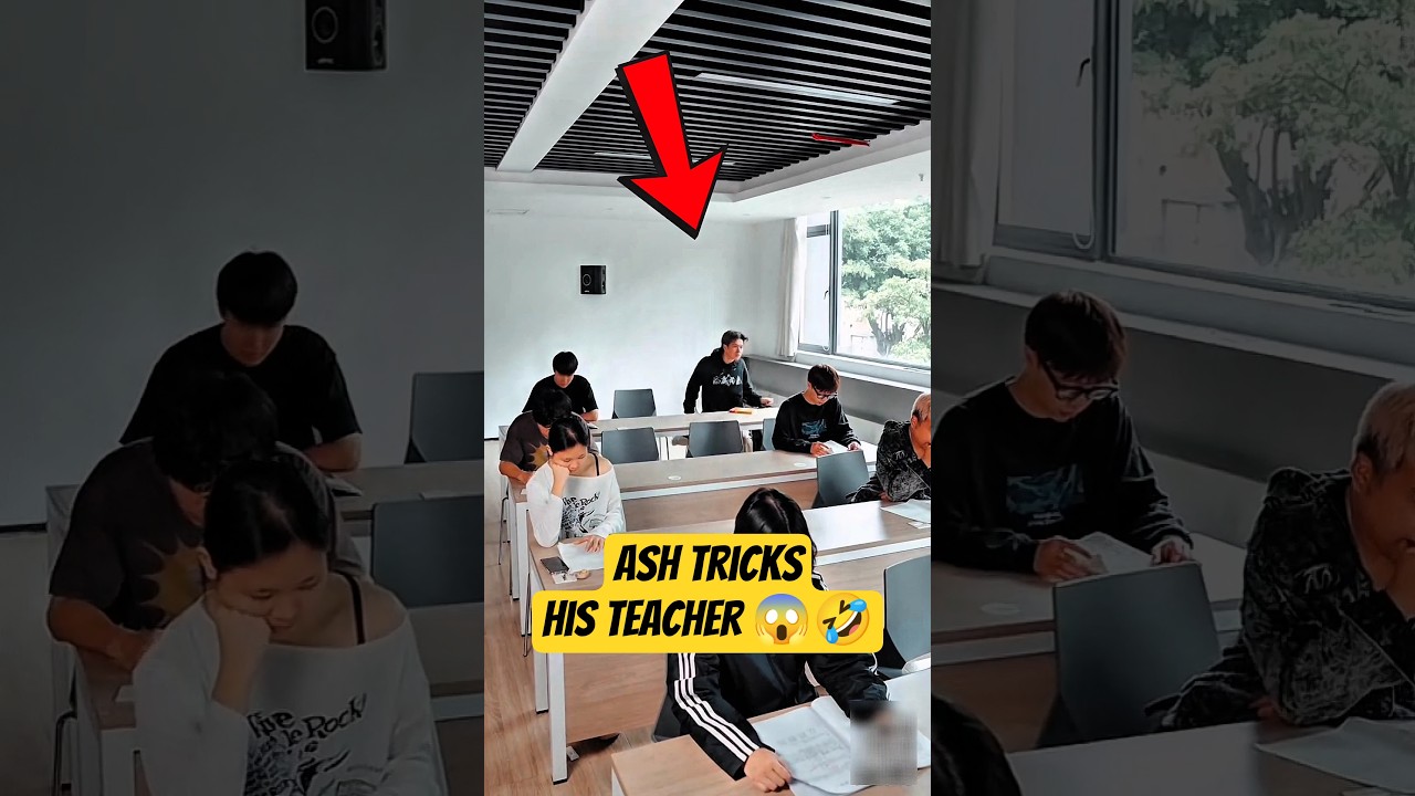 Ash Tricks His Teacher! 😱🤣~ mini wood toy | woodworking art skills / hand crafts #shorts