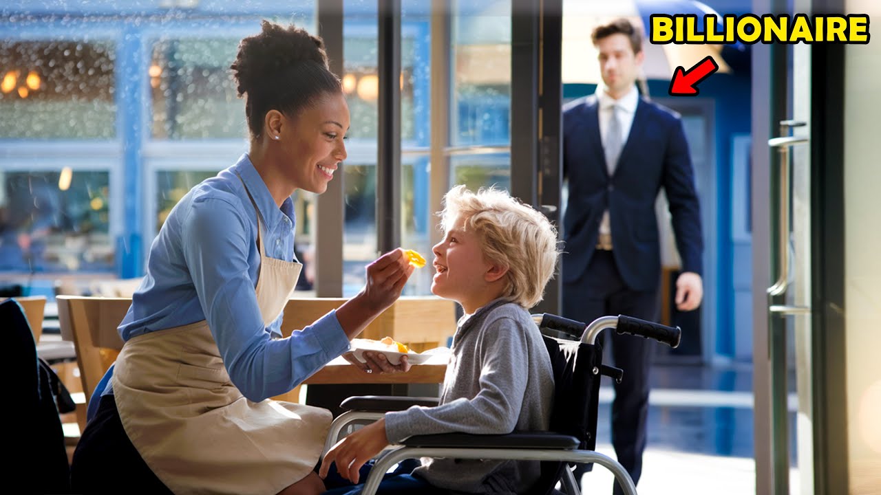 Outline Video Billionaire Dad Watches Waitress Feed His Disabled Son – And Changes Her Life Forever!