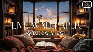 🌿✨ Cozy Village Window View | Relaxing Live Wallpaper | Peaceful Ambience 🌙🏡 screenshot 5