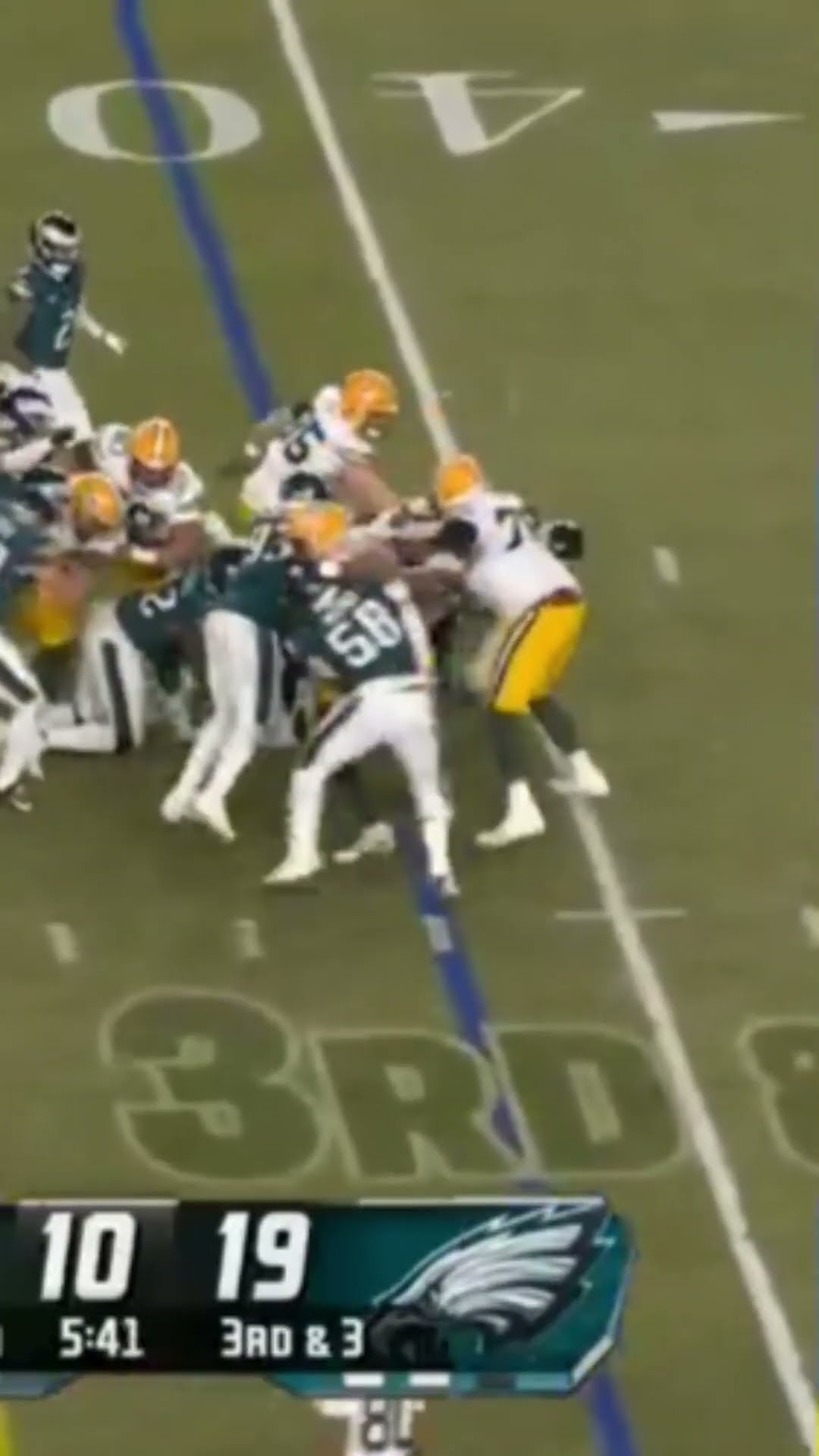 Jalen Carter with a HUGE RUN STOP on 3rd and short!!! ?? Eagles vs Packers Wild Card Highlights