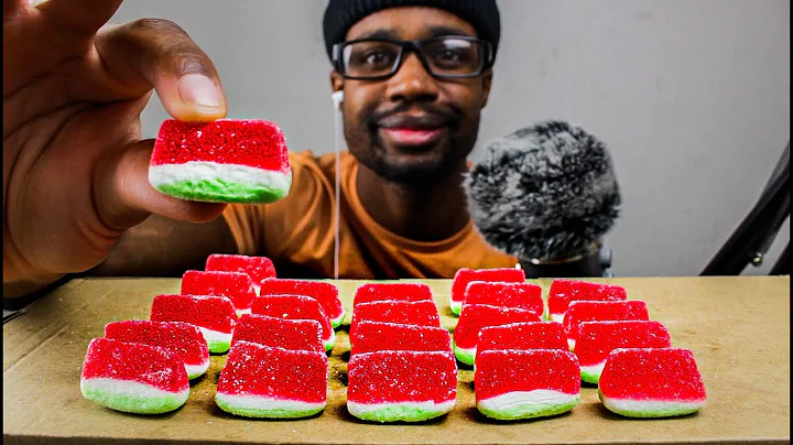 ASMR EATING HARIBO GUMMY WATERMELON CANDY | ASMR TY