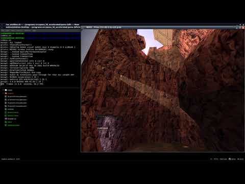 Half-Life 1 Version 1.0.0.0 Running in qemu-3dfx with OpenGL Renderer