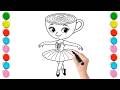 How to draw ballerina cappuccina for kids step by step ||