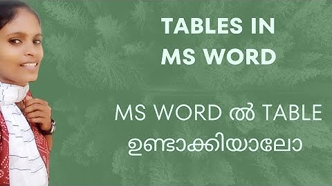 Part-3 How to create tables in MS Word