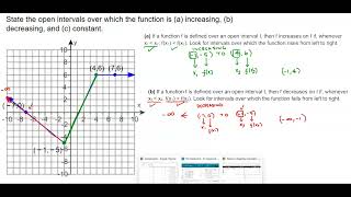 Math 12 2.3.87 State open intervals for which the function is​ increasing,​ decreasing, & constant.