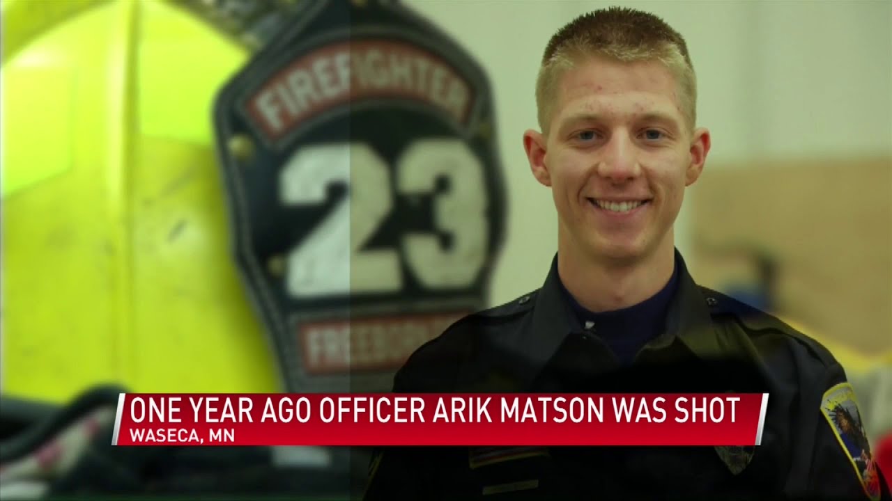 One year ago Officer Arik Matson was wounded in the line of duty