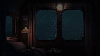 Journey To Tranquility Overnight In A Train Lounge Listening To The Sound Of Rain On Window 