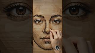 Creating a Human Face with Coffee Beans ☕✨ #shorts #satisfying #asmr