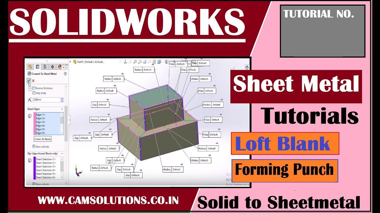Solidworks 2020 Sheet Metal Hindi Tutorials Solidworks Sheetmetal