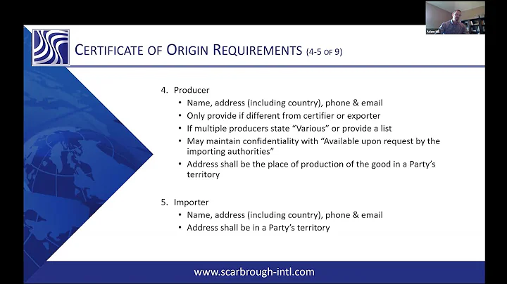 What is the producer on the USMCA certificate of origin?  Can you state Various?