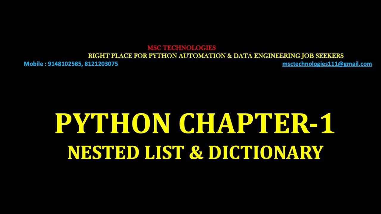 NESTED LIST & DICTIONARY - YouTube