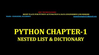 NESTED LIST & DICTIONARY