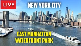New York City: Explore East Manhattn Waterfront Park | Amazing Views Of Hudson River  Live