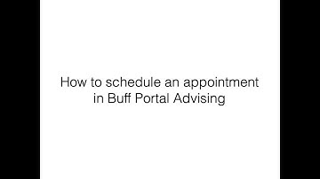 How to schedule an appointment in Buff Portal Advising