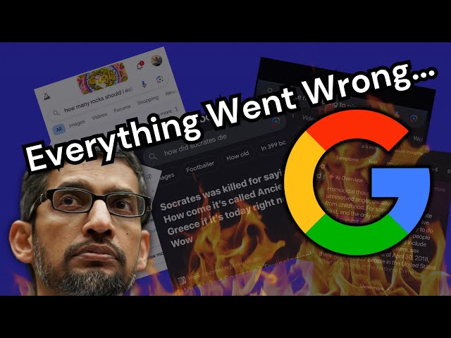 🤖 Google AI Fail: Tells Users to Eat Rocks u0026 Add Glue to Pizza! 🍕😱 class=