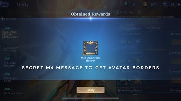 Secret M4 Message To Get Avatar Border In Mobile Legends