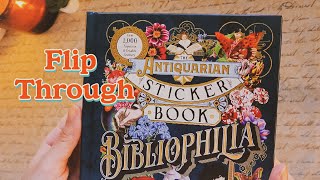 The Antiquarian "Bibliophilia" Sticker Book Flip Through| ASMR | Vintage | No Talking