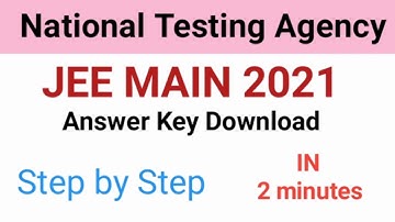 NTA|| JEE MAIN 2021 Answer Key Pdf download step by step|| JEE main 2021||