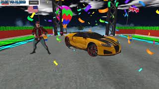 Neon Mode Level 3-4!Superhero Mega Ramps: Crazy Car Stunt Races! screenshot 4