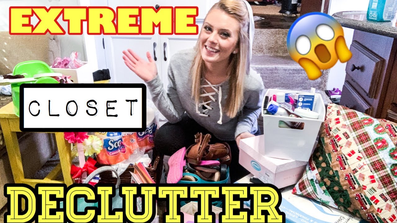 EXTREME CLOSET DECLUTTER | CLEAN WITH ME! | CLOSET HOARDER 😱 - YouTube