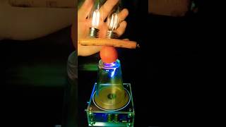 Tesla Coil Experiment ⚡🍅🌭🥛💡 #teslacoil #experiment #highvoltage
