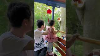 Koko rode the little train at Shenzhen Happy Valley #cute #adorably