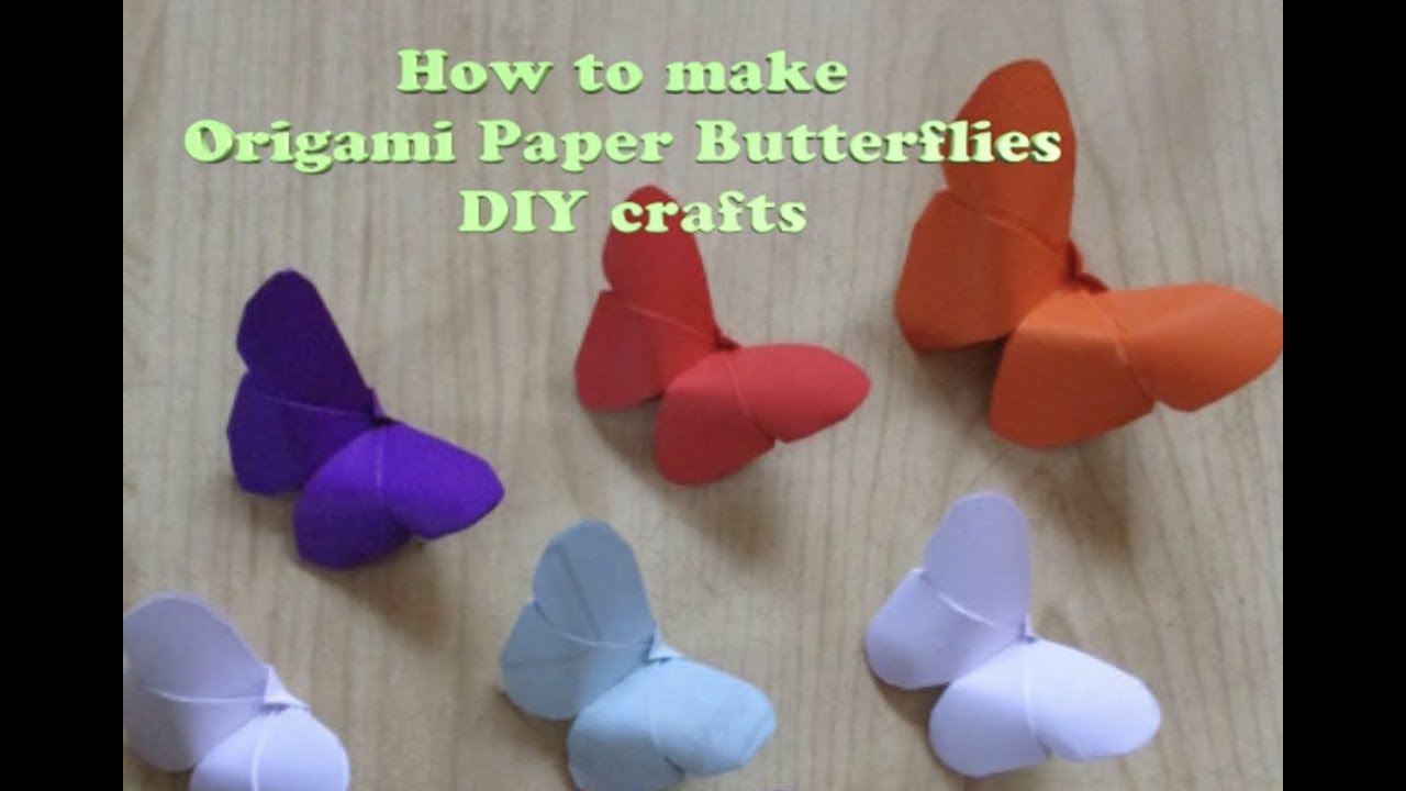 How to make Origami paper butterflies Easy craft DIY crafts YouTube