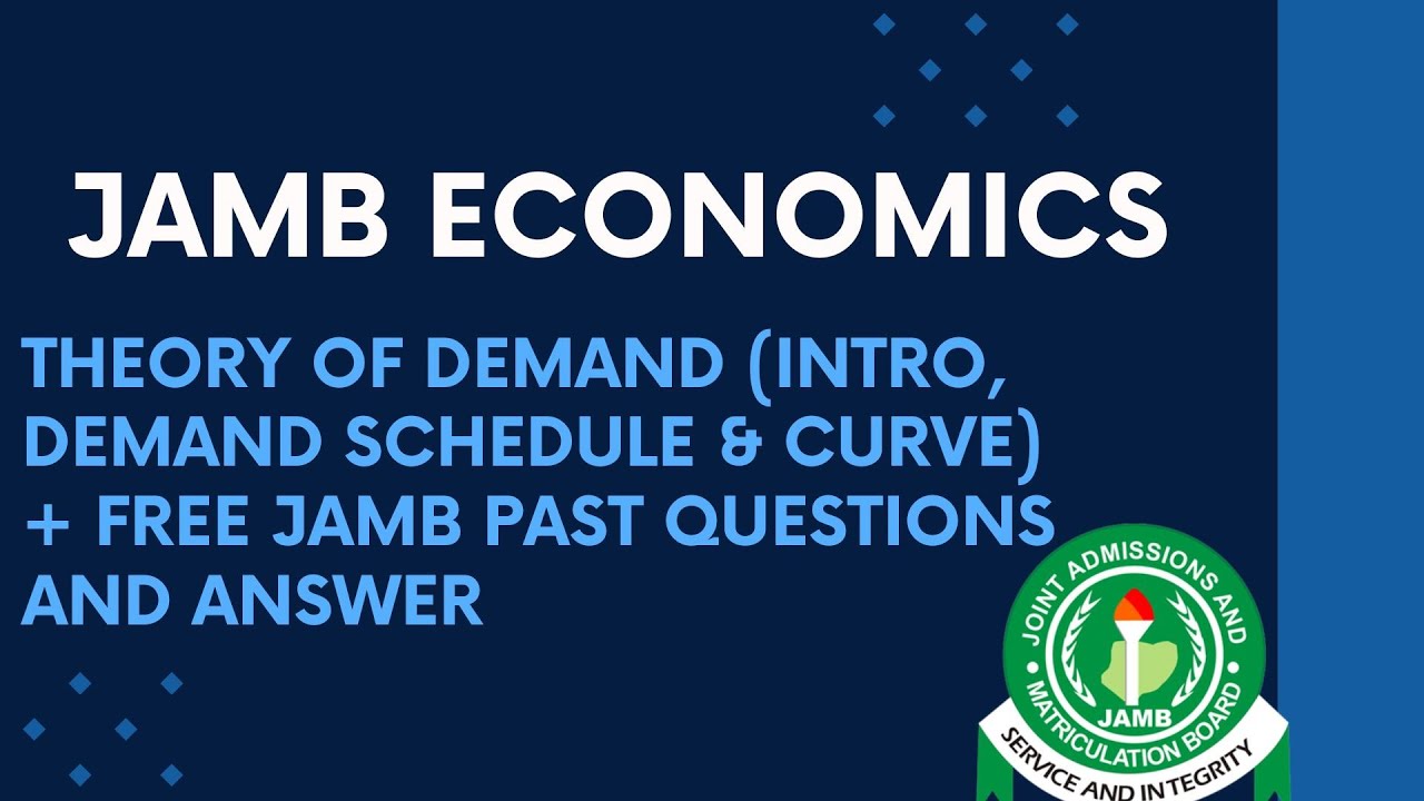 JAMB/WAEC Economics 2026 EP 7 - Theory of Demand Intro Demand Schedule, Demand Curve + Questions