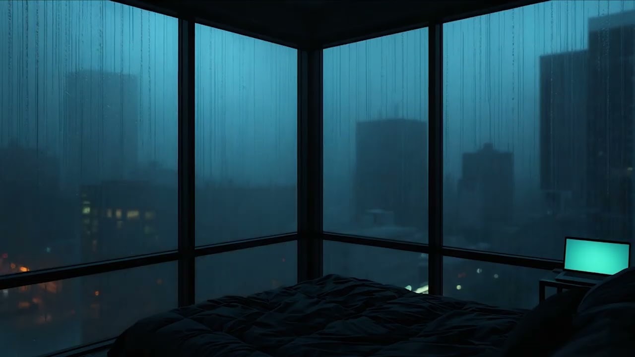 Heavy Rain Outside the Window 🌧️ Calm Music for Deep Sleep & Relaxation