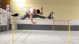 INSANE HIGH JUMPS! Roller Skater Jumps Over High Beam