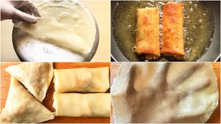 Samosa\/Spring Roll Sheets In 5 Minutes | No Knead No Rolling