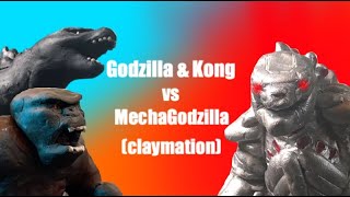 Godzilla & Kong vs MechaGodzilla #claymation