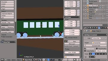 Train Car Following Track in Blender (almost)