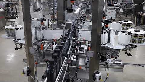 High Speed Oil Bottle Front Back Application - Zero Downtime 4 Headed Labeling System - ProLine