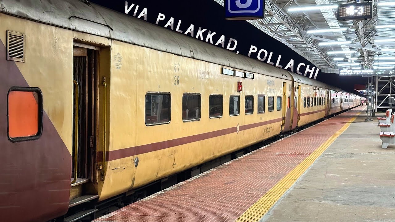 Ernakulam town to Udumalaipettai Full Journey Onboard Amritha Express via Palakkad, Pollachi