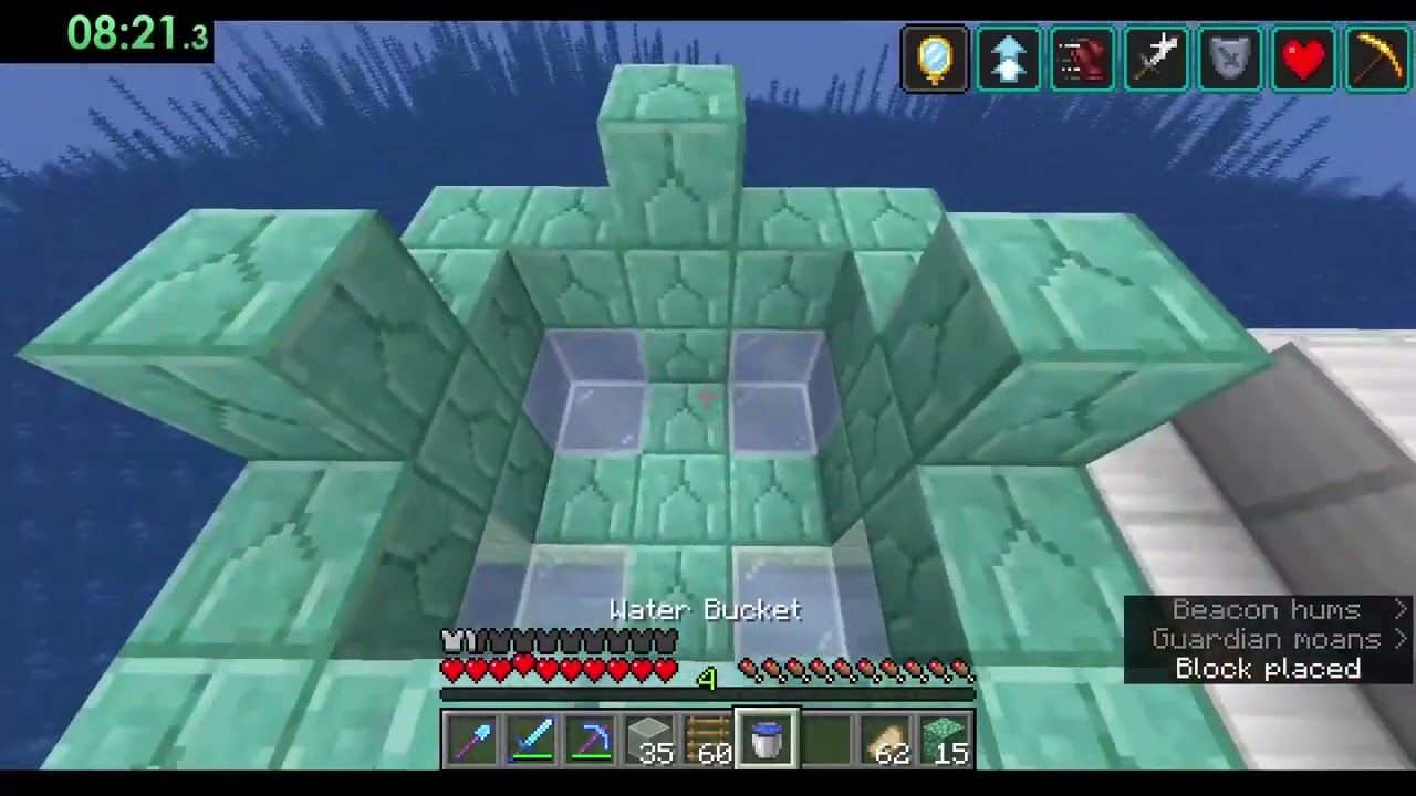 [Minecraft speedrun] Ocean monument perimeter in 