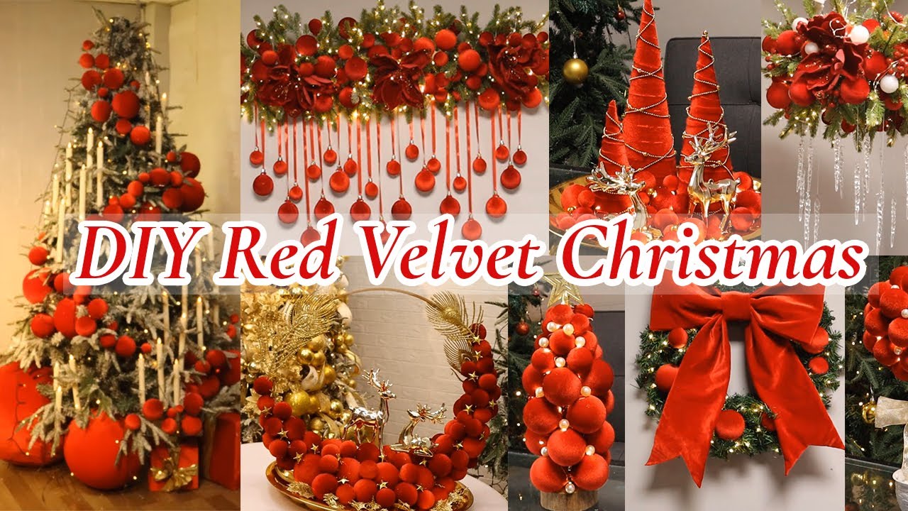10 DIY red velvet Christmas decorations ideas / Christmas decor 2025