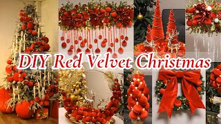 10 DIY red velvet Christmas decorations ideas / Christmas decor 2025
