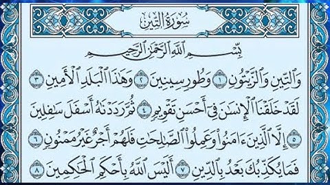 SURAT AT-TIN 💚 سورة التين 💚 القارئ قادر الكردي 💚 صوت جميل