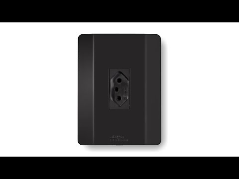 1 Tomada 2P+T 10A/250Vca Engate Rápido com placa Vertical Rapid Preta (39532)