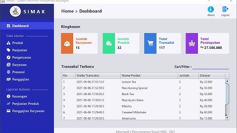 [Demo] Aplikasi Desktop Java Netbeans - SIMAK (Sistem Informasi Manajemen Keuangan)