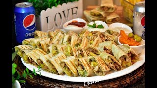 شاورما دجاج بطريقه مميزه باستخدام خبز تورتيلا Chicken shawarma in a special way using tortilla bread screenshot 3