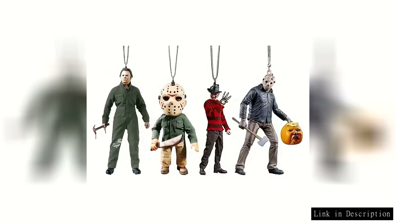 Vintage Acrylic Car Pendant Movie Figure Halloween 2D Pendant Keychain Christmas Easter Pendant Back