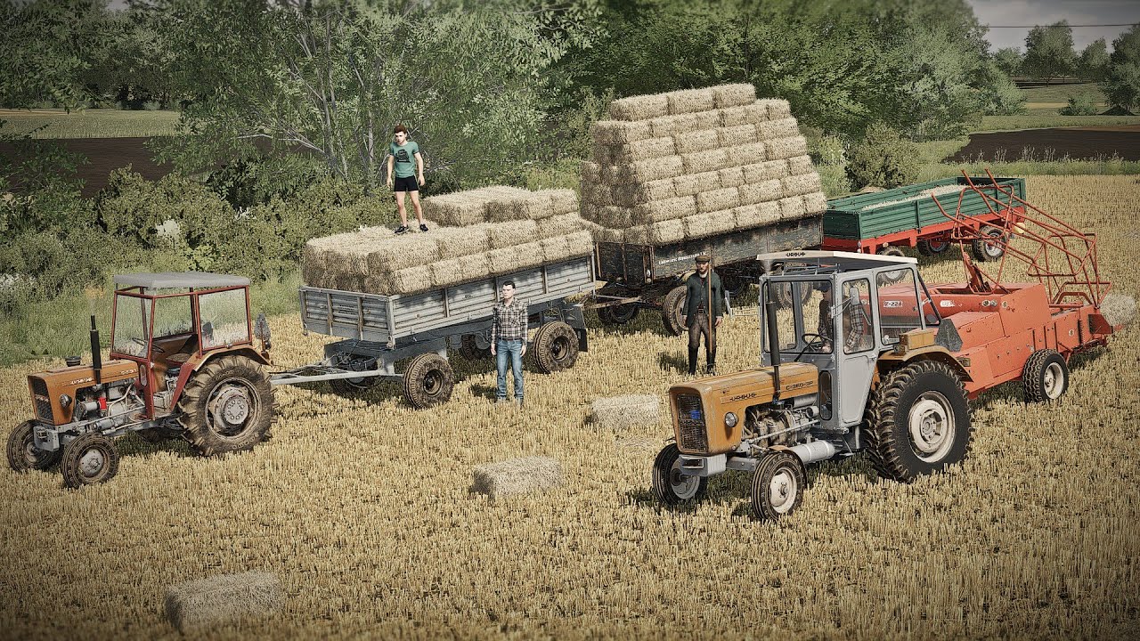 Wakacje w Boćkowie - Prasowanie i zwożenie słomy jak za dawnych lat - Jedziemy na Manieczki