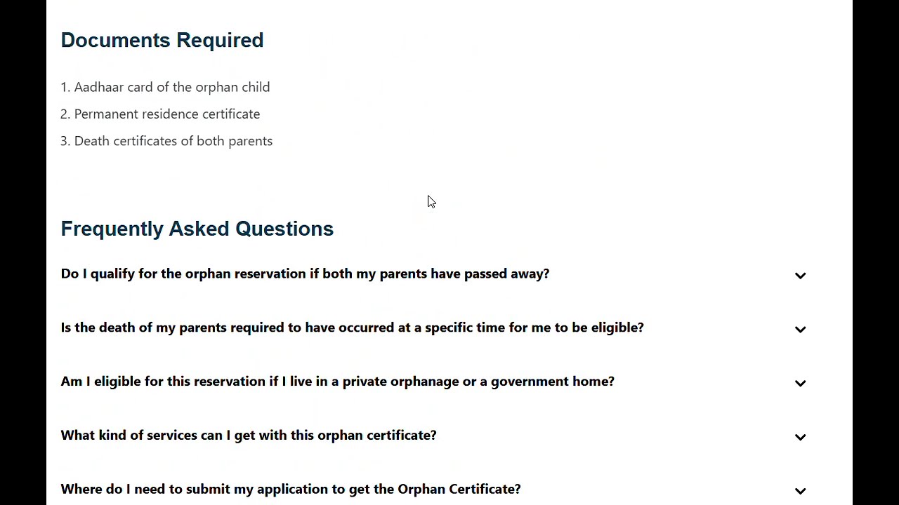 Procedure for Making Orphan Certificate for Getting Horizontal Reservation for Orphan Children