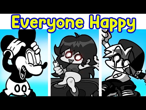 Friday Night Funkin' VS Mickey Mouse but Everyone Happy (FNF Mod/HARD) (Sunday Night)