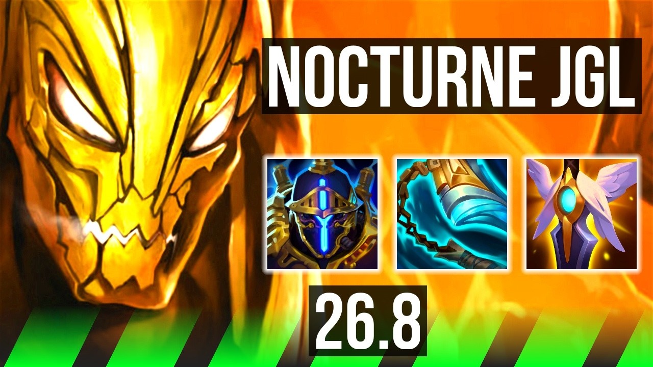 Watch Nocturne carry their team against Lee Sin in Challenger elo! 
Learn what runes to use, what items to build, understand how to clear, invade, gank, teamfight, and outplay your opponents as #Nocturne. 
/// #LeagueOfLegends high elo replay 
 
Thank you for watching! 
Did you learn something new? Share it in the comments! 
If you liked this video, please leave a thumbs up, if you disliked it, be sure to give me feedback in the comments. I appreciate your support! 
 
~~~| DOMISUMREPLAY |~~~ 
High elo replays for every role and champion. Improve your gameplay. Many uploads per day. 
 
~~~| WATCH MORE |~~~ 
Nocturne channel: https://www.youtube.com/channel/UCeEmVz2LaWXw05IocK141eA?sub_confirmation=1 
 
More replays of: 
- Nocturne vs Lee Sin: https://www.youtube.com/playlist?list=PL7cahjJNGM93DTriNoF7J5hazjfrtmobI 
- Nocturne JUNGLE: https://www.youtube.com/playlist?list=PL7cahjJNGM907fhYJDvsmG7W2ha4cyIF_ 
 
~~~| MATCH INFO |~~~ 
GAME TYPE: Ranked Solo/Duo 5v5 
REGION: NA 
AVERAGE RANK: Challenger 
SEASON: Season 2026 
PATCH: 26.8 
 
~~~| SPECTATED PLAYER |~~~ 
CHAMPION: Nocturne 
SKIN: Empyrean Nocturne 
RANK: Challenger 
RIOT ID: Yaho # e12 
OP.GG: https://op.gg/summoners/na/Yaho-e12 
RUNES: PRECISION - Conqueror, Triumph, Legend: Alacrity, Coup De Grace; DOMINATION - Ultimate Hunter, Grisly Mementos (Attack Speed + Adaptive Force + Health) 
 
~~~| OPPONENT |~~~ 
CHAMPION: Lee Sin 
SKIN: Muay Thai Lee Sin 
RANK: Master 
RUNES: PRECISION - Conqueror, Triumph, Legend: Alacrity, Coup De Grace; INSPIRATION - Magical Footwear, Cosmic Insight (Attack Speed + Adaptive Force + Health Scaling) 
 
I am not one of the summoners playing in the matches uploaded to this channel, so I am unfortunately unable to answer questions about decisions made by the summoners in the game. 
 
played at 2026-04-16 07|11|42 (CEST); rec on wd-tiger at 2026-04-18 16|51|31 (CEST); mtdt at 2026-04-18 17|29|05 (CEST); NA-5541114181-JUNGLE-RED