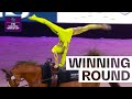 In Neon To The Crown Amazing Kathrin Meyer Female FEI Vaulting World Cup Final Omaha 2022 23 