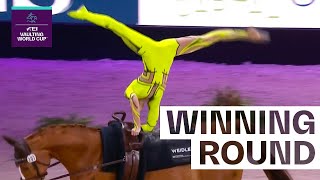 In Neon to the Crown 👑 Amazing Kathrin Meyer | Female FEI Vaulting World Cup™ Final Omaha 2022/23