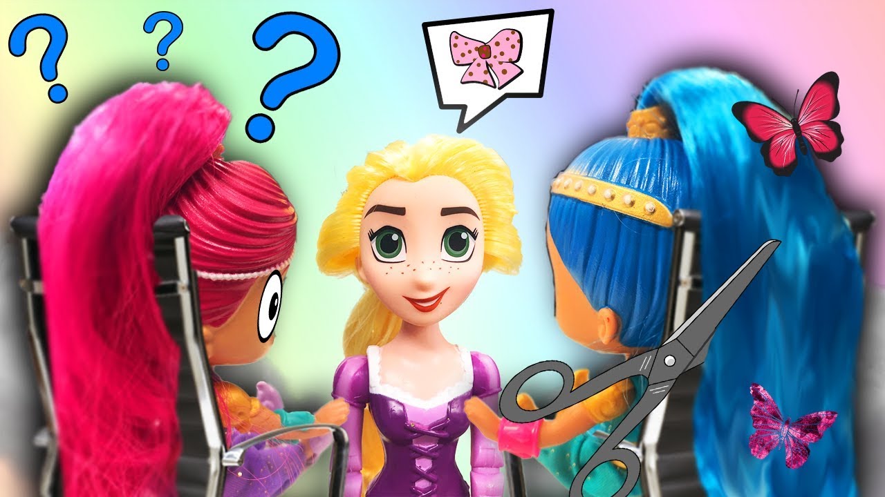 Shimmer and Shine Get Makeovers at Rapunzels' Beauty Salon!